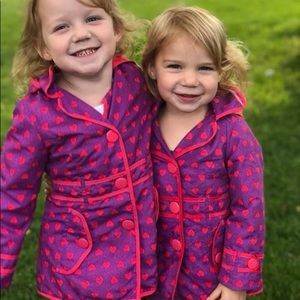 London Fog Purple/Pink Insulated Rain Coats 2T